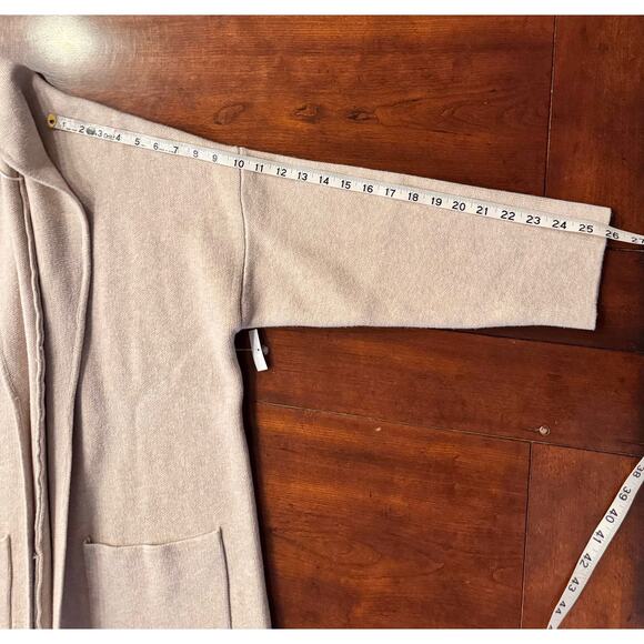 NWOT MANGO Ringo Cozy Gorpcore Oversized Knitted Open Front Coat Beige Sz Small - Picture 9 of 10